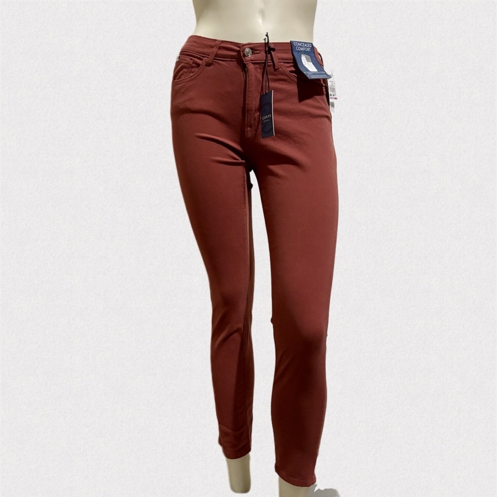 Curve Appeal Rust Red High Rise Skinny Jeans – Size 4 – NWT Comfort Waist